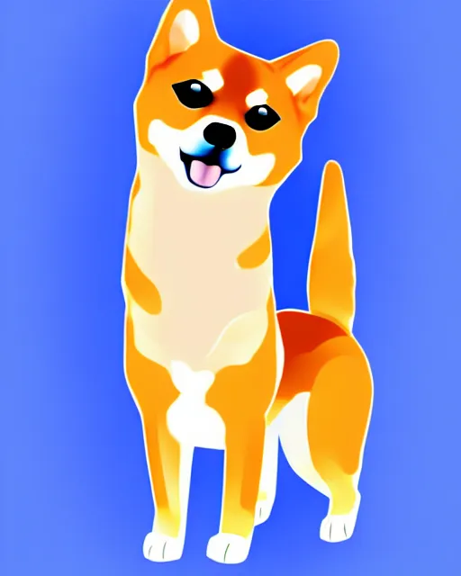 Prompt: vector illustration of a chibi shiba inu dog,