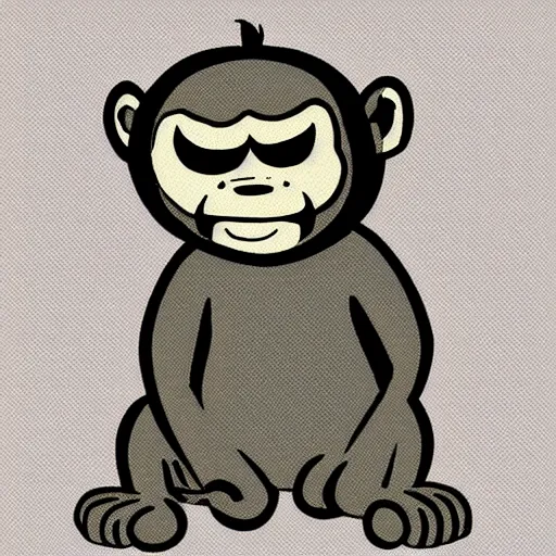 Image similar to a cartoon monkey in the style of adventure time