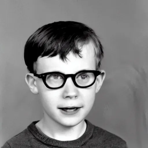 Prompt: A boy who had a thin face, knobbly knees, black hair and bright-green eyes. He wore round glasses held together with a lot of Sellotape because of all the times Dudley had punched him on the nose. The only thing he liked about his own appearance was a very thin scar on his forehead which was shaped like a bolt of lightning.