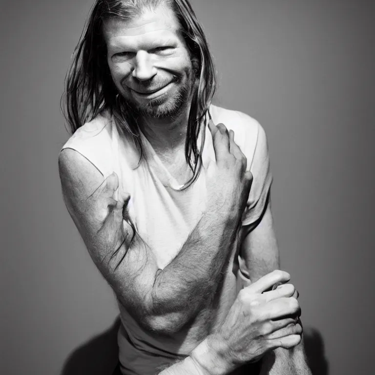 Prompt: studio portrait of aphex twin by mario testino 4K