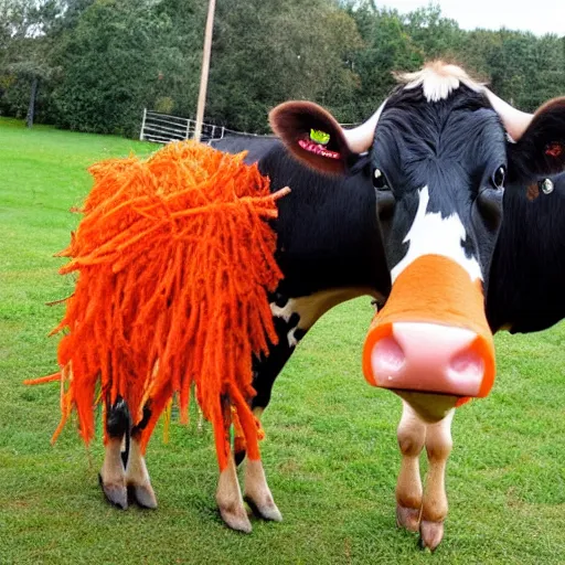 Image similar to cow made of carrots, carrot cow