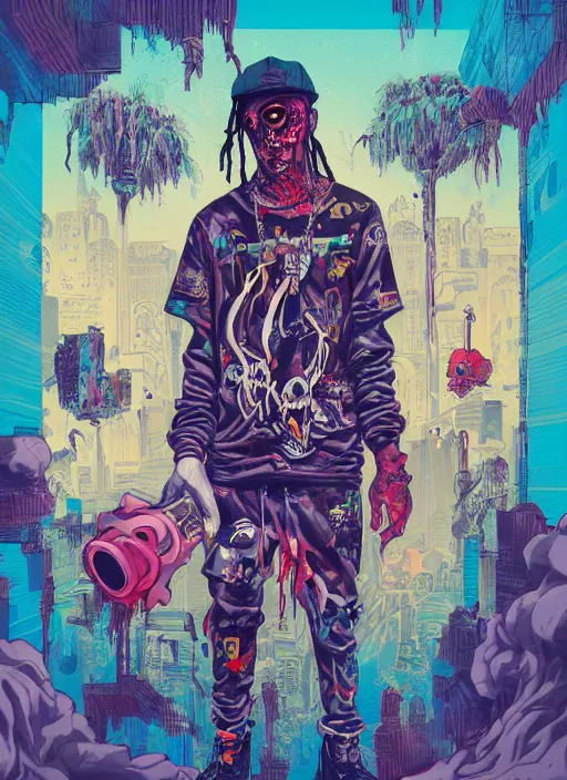 Image similar to zombie dreads full body hiphop streetwear drip, tristan eaton, victo ngai, artgerm, rhads, ross draws