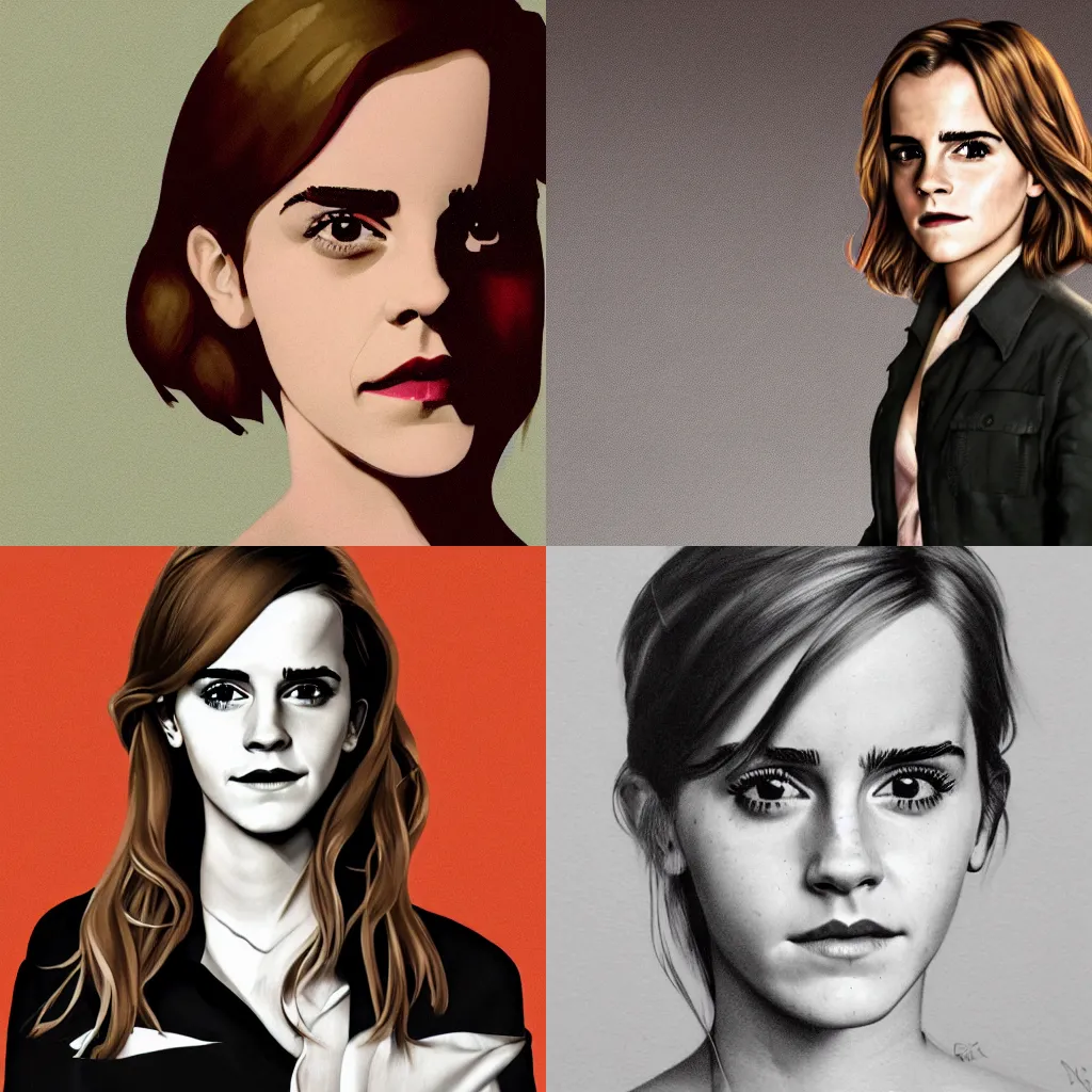 Prompt: Artwork of Emma Watson in the show Twin Peaks