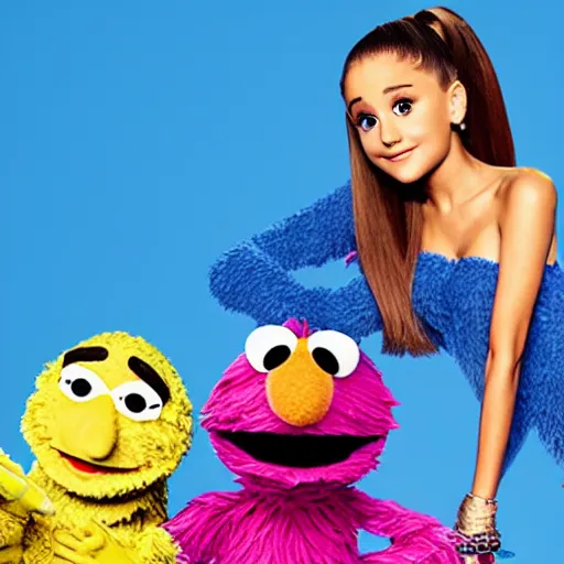 Prompt: ariana grande in a sesame street 4k