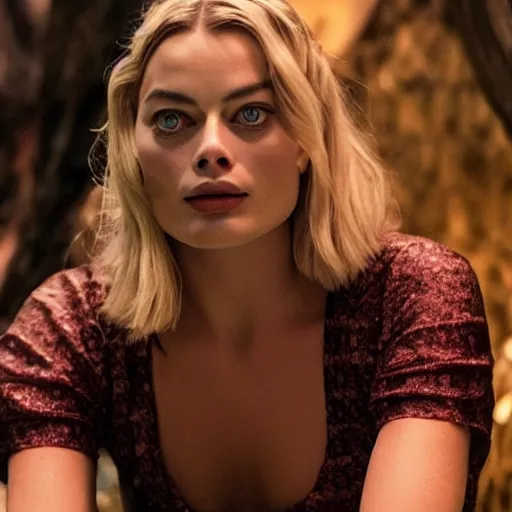 Prompt: margot robbie in hell