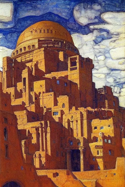 Prompt: ancient city by the sea by Annie Swynnerton and Nicholas Roerich, strong dramatic cinematic lighting , ornate architecture, lost civilizations, smooth, sharp focus, extremely detailed