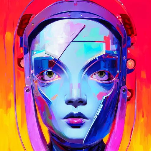 Prompt: palette knife artwork of a cybernetic princess, sharp focus, by james jean, by rossdraws, frank franzzeta, sakimichan