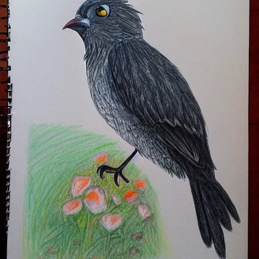 Image similar to A drawing of a bird painted by Ghibli in Madrid