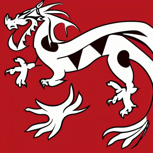 Image similar to vector art of welsh dragon and panda mixed, intercrossed, chimera, adobe illustrator