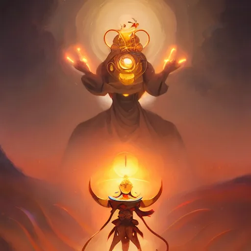 Image similar to zenyatta by pete mohrbacher and guweiz and josan gonzalez, graphic novel, artstation, deviantart, pinterest, 4 k uhd image