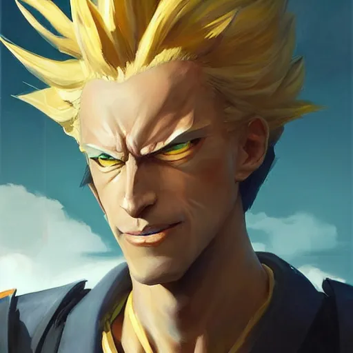 Image similar to greg manchess portrait painting of toshinori yagi as overwatch character, medium shot, asymmetrical, profile picture, organic painting, sunny day, matte painting, bold shapes, hard edges, street art, trending on artstation, by huang guangjian and gil elvgren and sachin teng