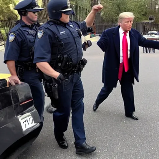 Prompt: donald trump getting arrested