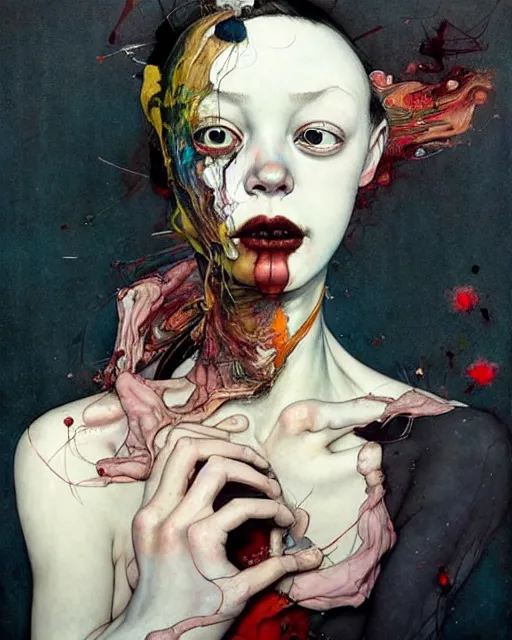 Image similar to there is ugliness in beauty, but there is also beauty in ugliness. in the style of adrian ghenie, esao andrews, jenny saville, edward hopper, surrealism, dark art by james jean, takato yamamoto