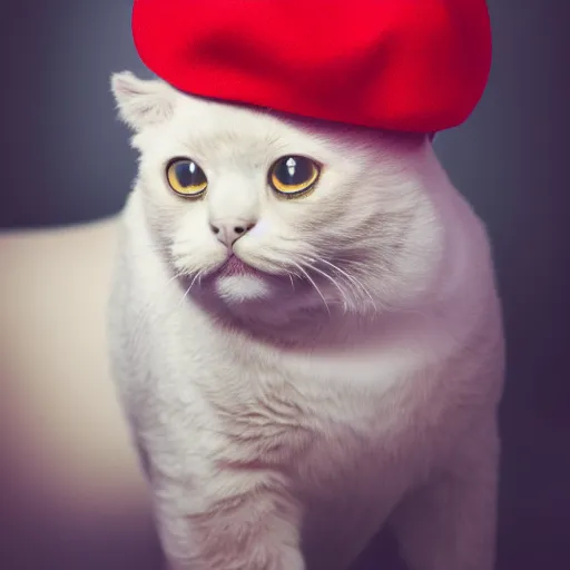 Prompt: Octocat with a red beret, studio lighting, moody, ultrarealistic 4k