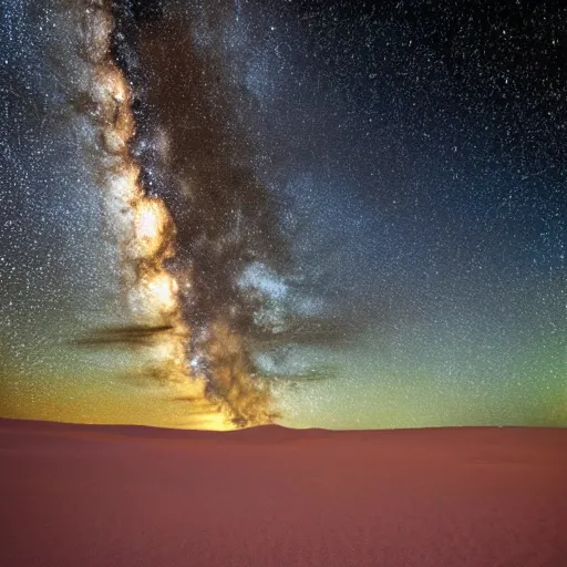 Prompt: milky way over the white sands national park in new mexico, united states, award winning national geographic