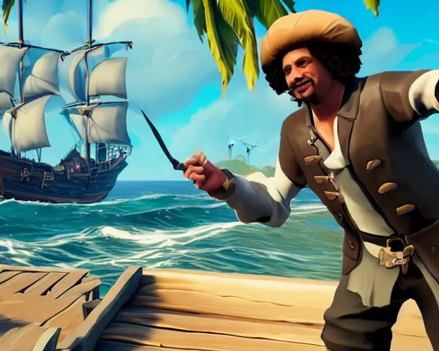 Image similar to a screenshot of Eric Andre in Sea of Thieves (2018)