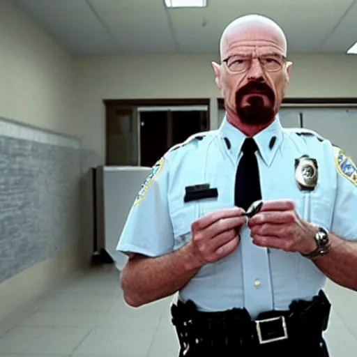 Prompt: walter white is a police officer