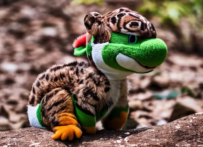 Image similar to wildlife photo of real life yoshi in the wild, 8 k, 8 5 mm f 5. 6