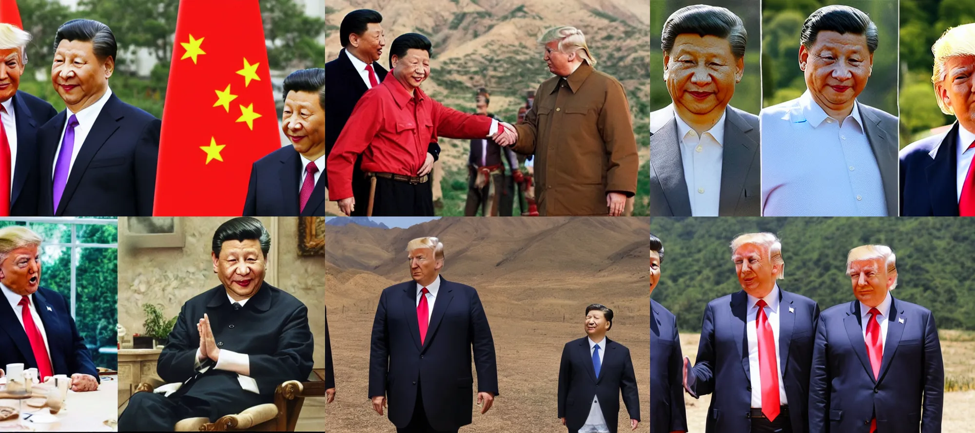 Prompt: xi jinping and donald trump in brokeback mountain