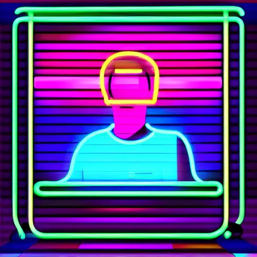 Prompt: photorealistic early 2 0 0 0 s electronic music album cover, a singular weird - looking hipster in some vaguely energetic pose with a keyboard, neon lights, low - quality gradients, early 2 0 0 0 s photoshop