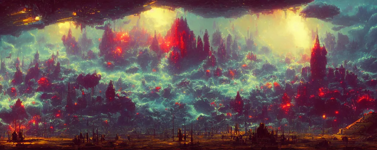 Prompt: ” heaven, [ by paul lehr, cinematic, detailed, epic, widescreen, opening, establishing, mattepainting, photorealistic, realistic textures, octane render ] ”