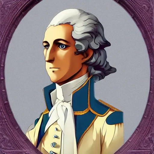 Kawaii Japanese President George Washington With Anime Eyes