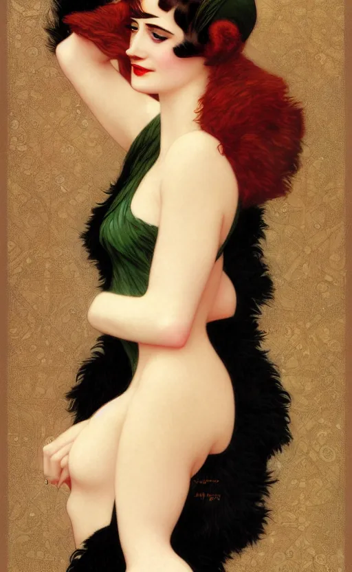 Prompt: flapper girl eva green, vesper lynd, vannessa ives, intricate, highly detailed, artstation, illustration, jurgens, rutkowski, bouguereau, mucha, roaring 20s, 1920s, gaudy color