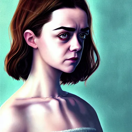 Image similar to a portrait of a combination of Maisie Williams, Anne Hathaway, Christina Ricci, Lucy Hale, Krysten Ritter and Natalia Dwyer, long hair, brown eyes, art by lois van baarle and loish and ross tran and rossdraws and sam yang and samdoesarts and artgerm, digital art, highly detailed, intricate, sharp focus, Trending on Artstation HQ, deviantart, unreal engine 5, 4K UHD image