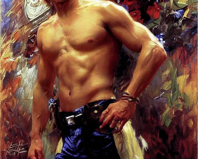 Prompt: attractive brad pitt in his 2 0's. highly detailed painting by gaston bussiere, craig mullins, j. c. leyendecker 8 k