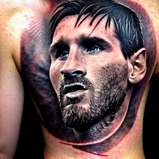 Image similar to realistic tattoo sketch of a lionel messi face double exposure mountain scenery, in the style of matteo pasqualin, amazing detail, sharp, faded