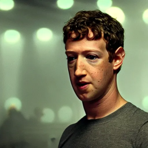 Prompt: movie still of mark zuckerberg in blade runner