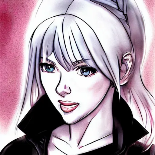 Prompt: concept art of scarlett johansson in anime style