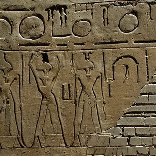 Image similar to gray aliens on a ancient egypt wall