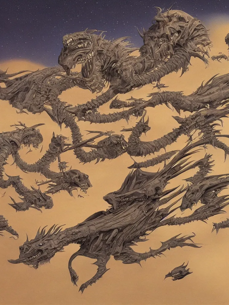 Image similar to Concept art of Daizyujin as illustrated by Ralph Mcquarrie. 1991