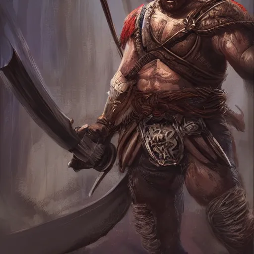 Image similar to Orc fighter wielding a musket, path of exile, artstation, concept art, digital painting, highly detailed, portrait