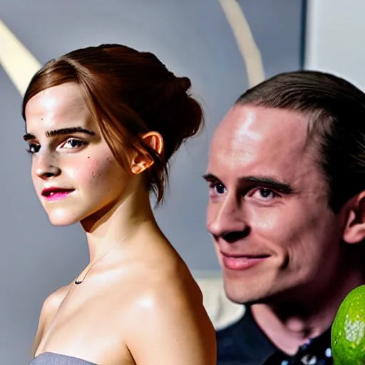 Prompt: anthropomorphic photograph of emma watson an avocado