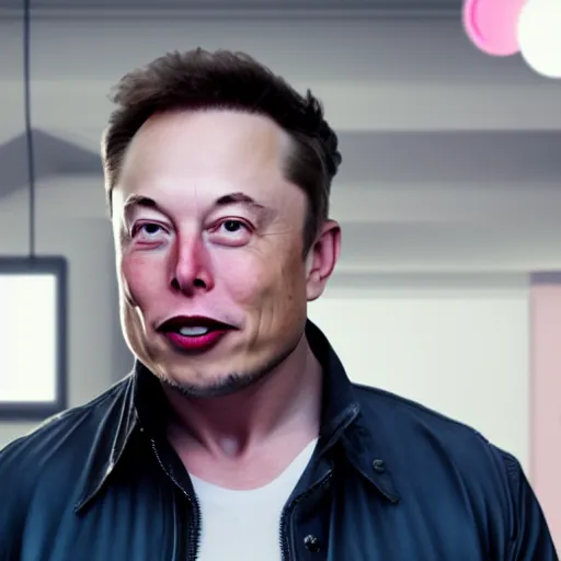 Prompt: elon musk in a bubblegum commercial