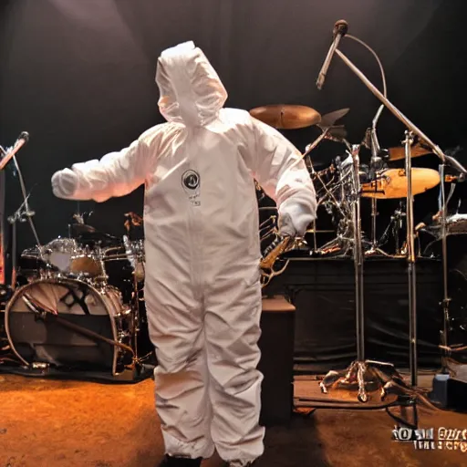 Image similar to hazmat suit rock concert, dslr 5 0 mm, photo