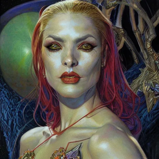 Prompt: portrait of the bat goddess, by donato giancola.