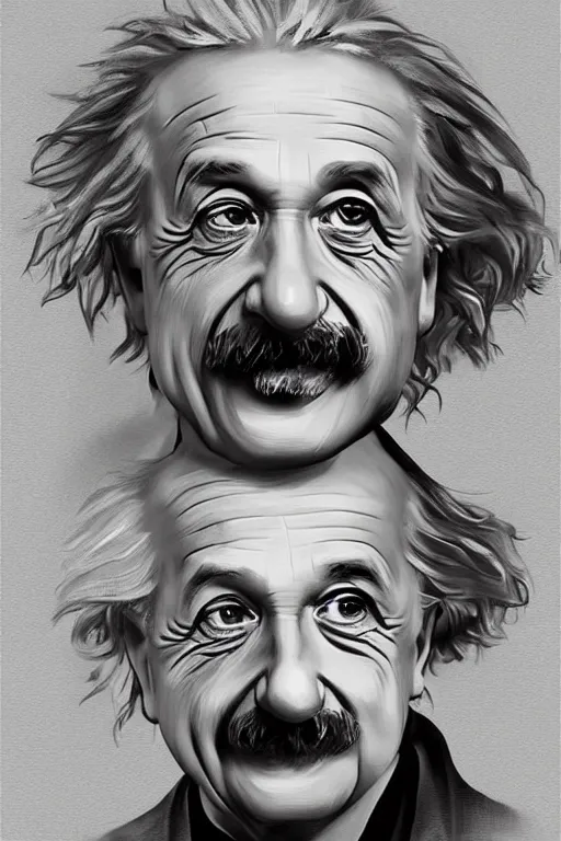 Prompt: portrait of albert einstein in the style of charlie bowater