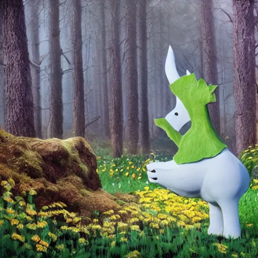 Prompt: moomintroll in real life, photograph, realistic, very detailed!