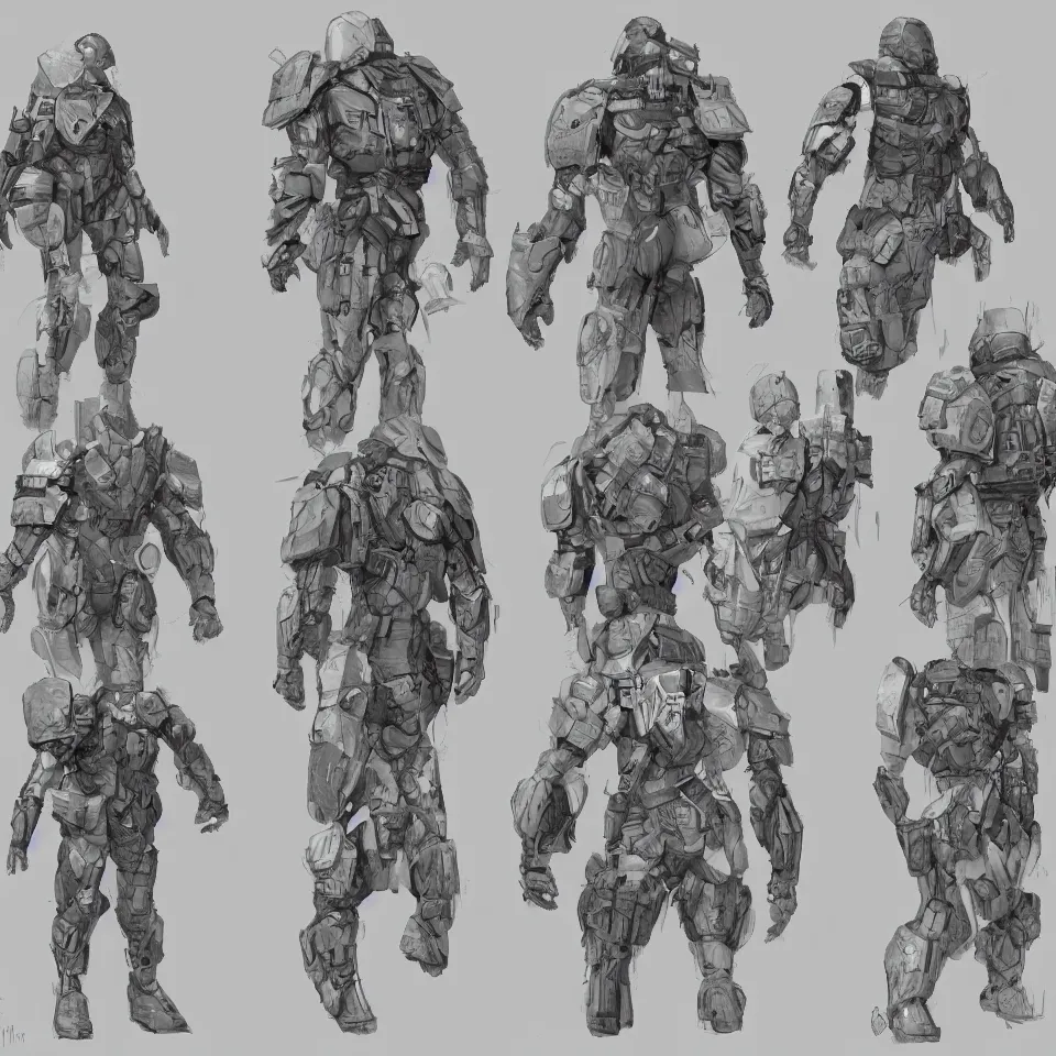 Prompt: sample separated parts of nano chest armor plating military modern era variants 2 0 5 0 digital concept art