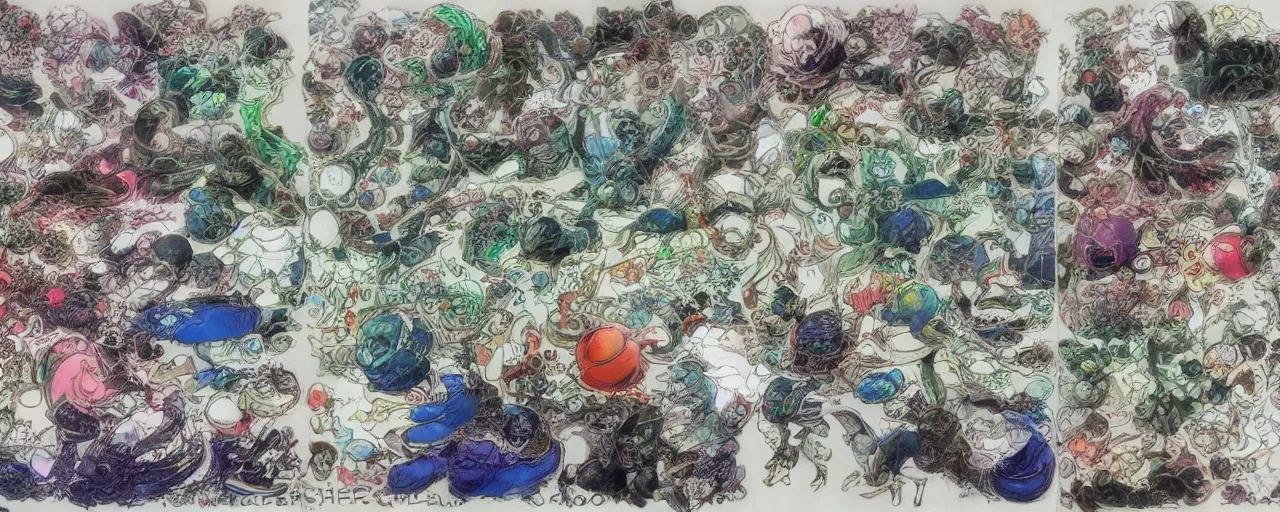 Image similar to yoshitaka amano color palette