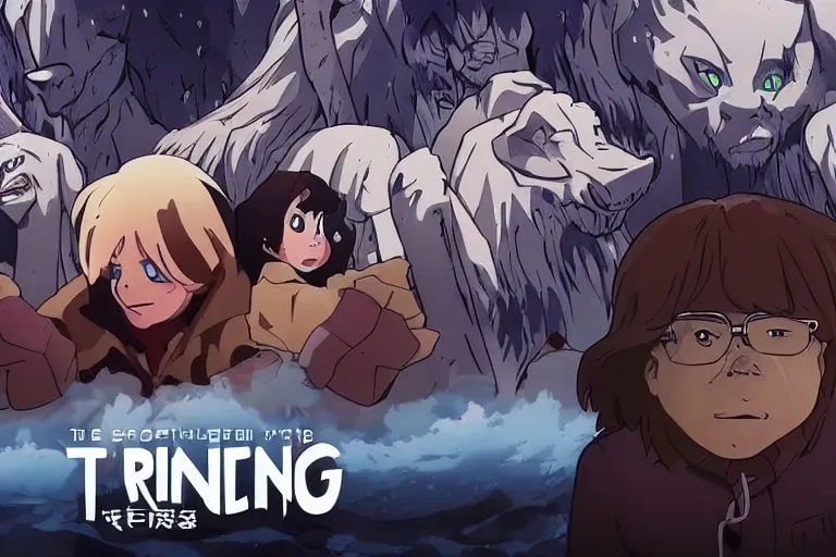 Prompt: The Thing adaptation, Studio Trigger, anime film still