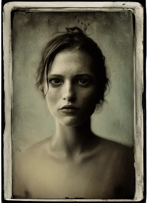 Image similar to portrait of a women, hyperrealism, photo realistic, detailed, award winning photograph, cinematic lighting, ambrotype wet plate collodion by shane balkowitsch