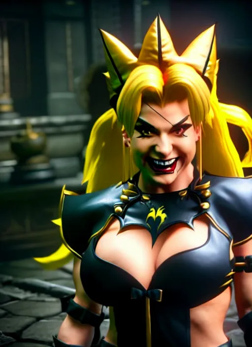 Image similar to bowsette in mortal kombat 1 1, ps 5 screen capture, 4 k