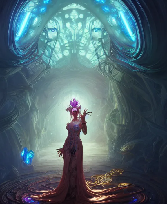 Image similar to whirlwind souls inside metaverse, half body, glowin eyes, tiara, pharaoh, forest, mushrooms, antiques, cyberpunk face, by loish, d & d, fantasy, intricate, elegant, highly detailed, colorful, vivid color, digital painting, artstation, concept art, art by artgerm and greg rutkowski and alphonse mucha and ruan jia