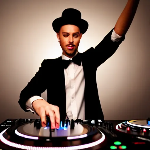 Prompt: magician on the dj decks