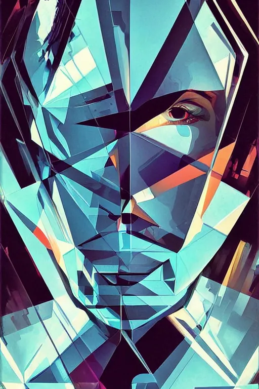 Prompt: wideangle portrait, digital painting, an beautiful, sleeping hacker girl, connected, madness, decoherence, synthwave, glitch!!, fractured reality, refraction, realistic, hyperdetailed, concept art, art by syd mead, cubism