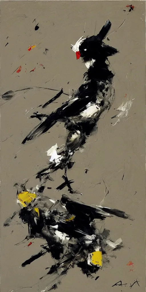 Image similar to painting, ashley wood, birds